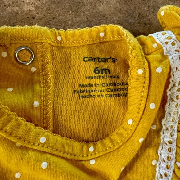 Carter's -Yellow Romper and Blue Floral Leggings Set, Size 6M - Picture 5 of 7